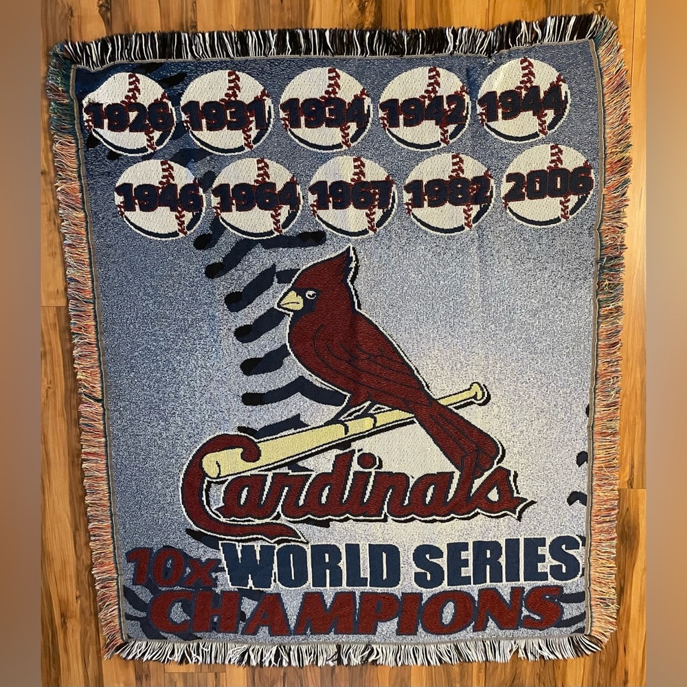 St. Louis Cardinals 10X Champion (2000s) Woven Throw Northwest Company 50” x 58”